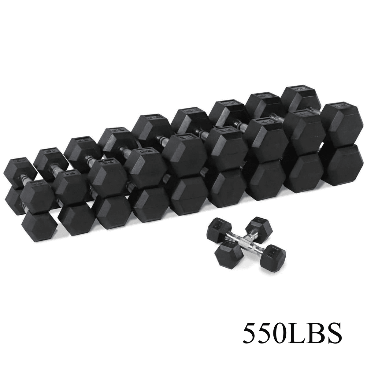 5–100 lbs Dumbbells Weight Set (20 Pairs) with Weight Storage Rack, 2100 lbs Hex Dumbbell Sets, Gyms Weights Dumbbells Sets with Rack, Weight Set for Home Gym, Strength Training