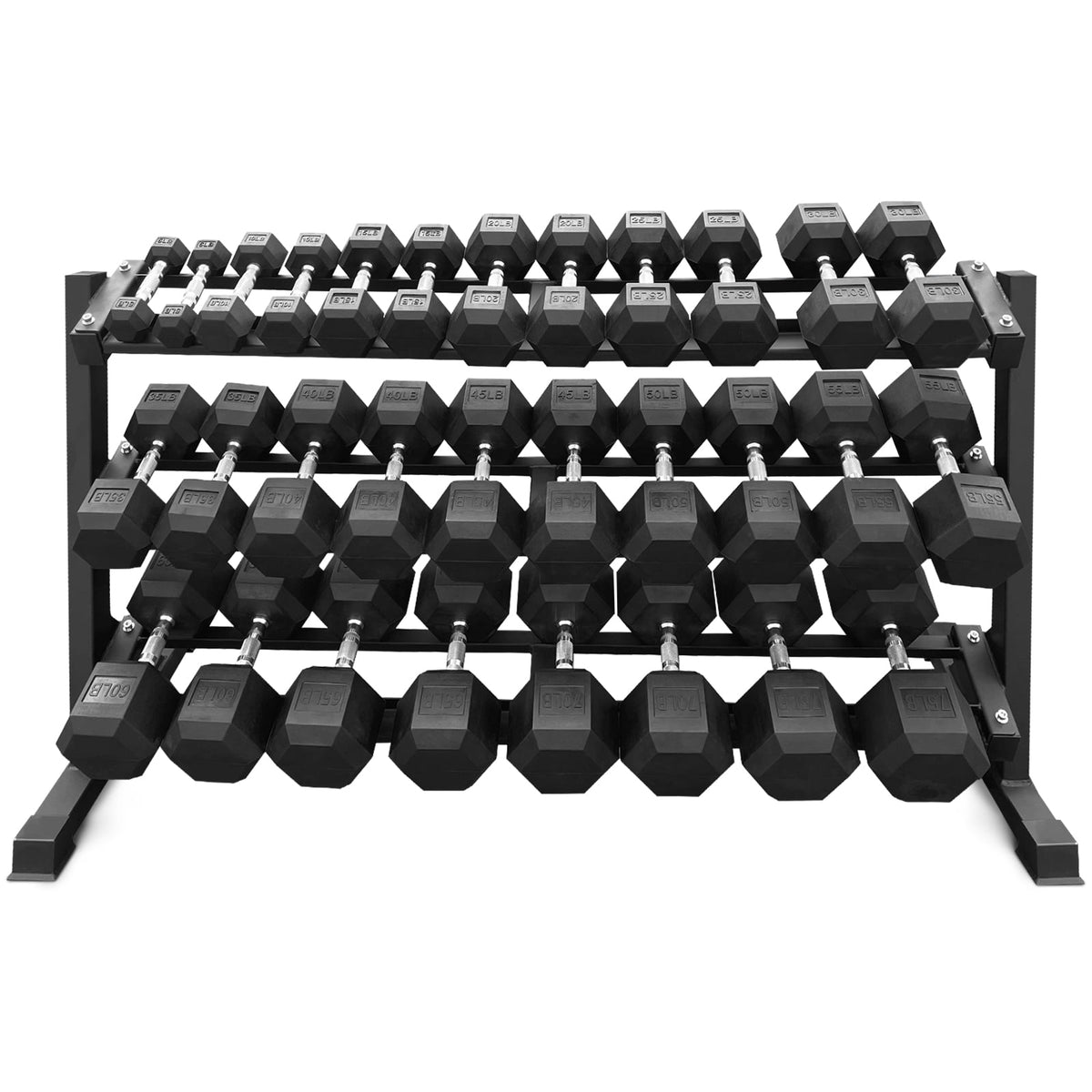 5–100 lbs Dumbbells Weight Set (20 Pairs) with Weight Storage Rack, 2100 lbs Hex Dumbbell Sets, Gyms Weights Dumbbells Sets with Rack, Weight Set for Home Gym, Strength Training