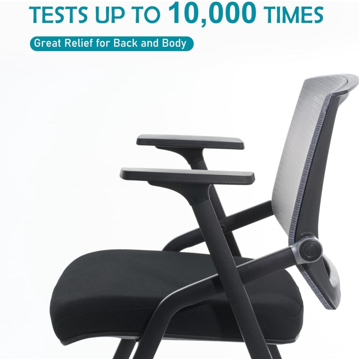 BLANEDUO Folding Office Desk Chair BIFMA Certified Stackable Conference Room Chairs with Wheels Lumbar Support Gray 20 Pack