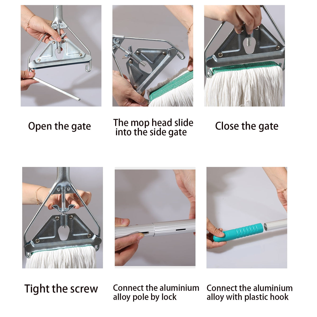 Midoneat Loop-end String Mop with Extra Mop Head ,Heavy Duty Cotton Wet Mop,Commercial Industrial Grade Mop for Floor Cleaning
