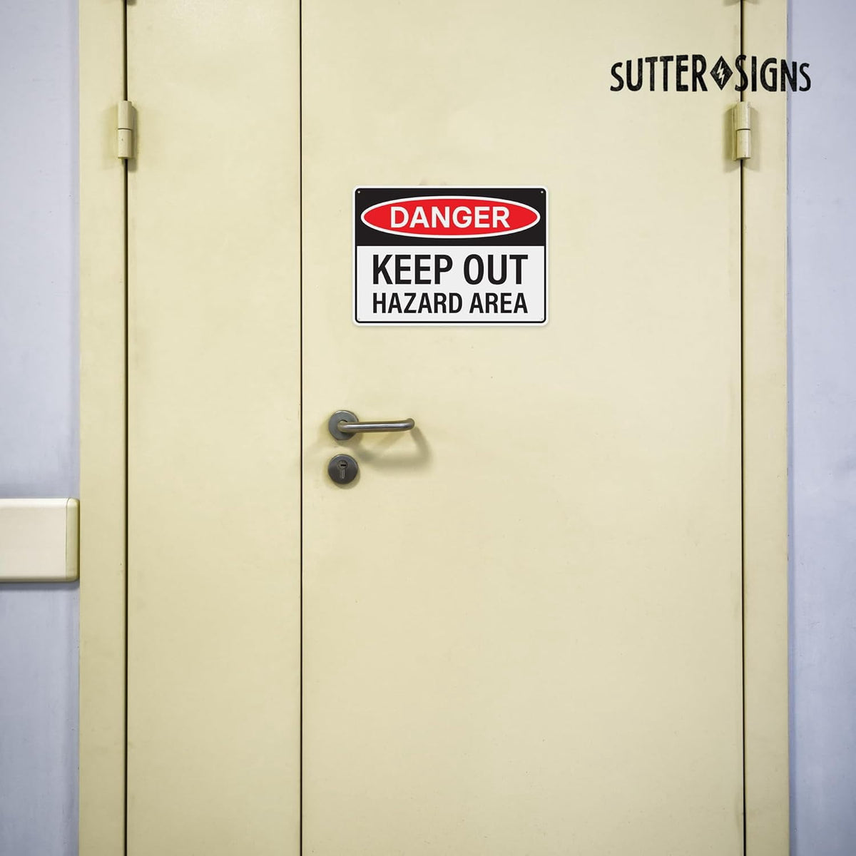 4pcs Danger Keep Out Hazard Area Sign 14x10 inch | Plastic Sign for Construction Site, Hazard Area, No Trespassing, Waterproof Plastic