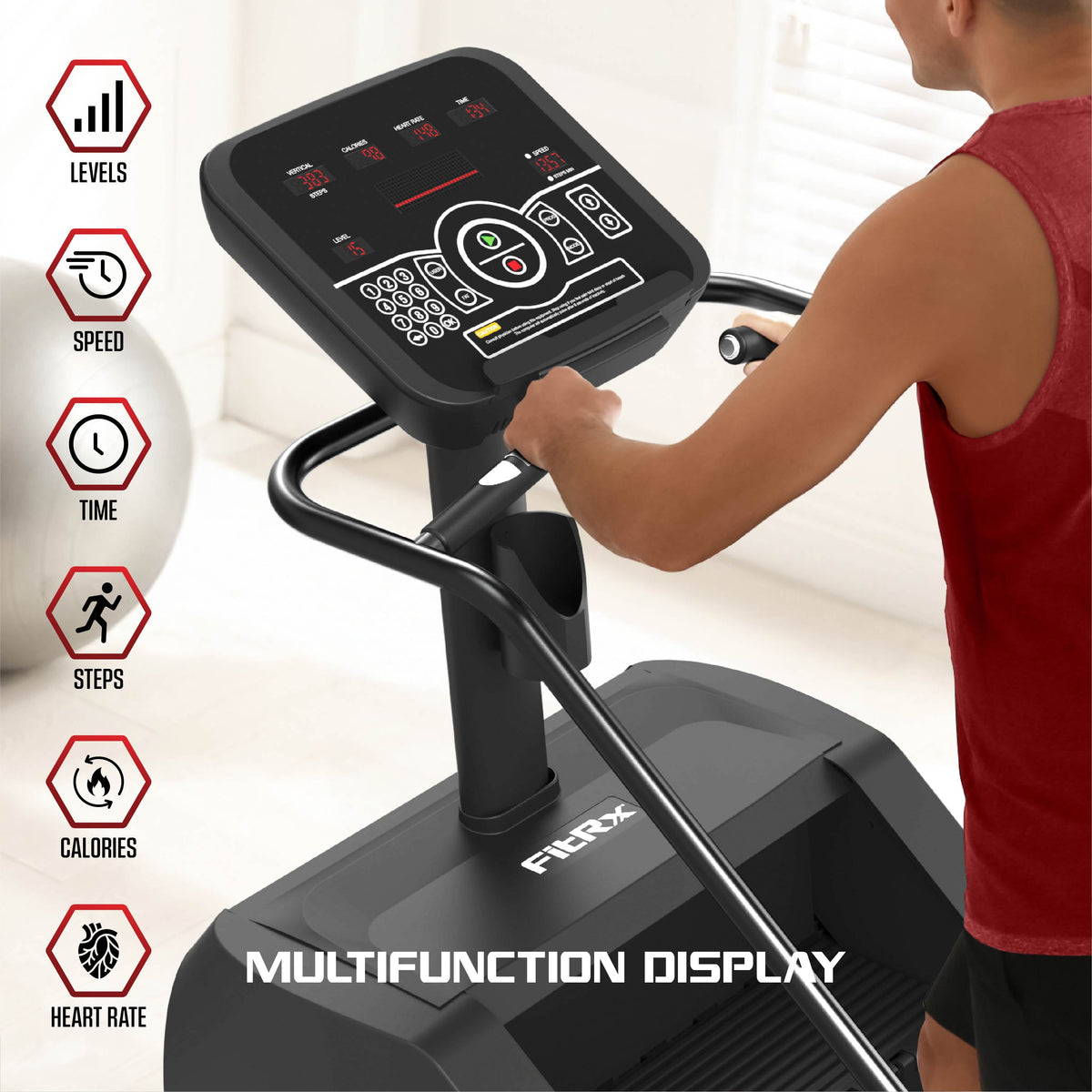 FitRx Stair Stepper, Summit Stair Climber Exercise Machine with LCD Display and 330 lb Capacity