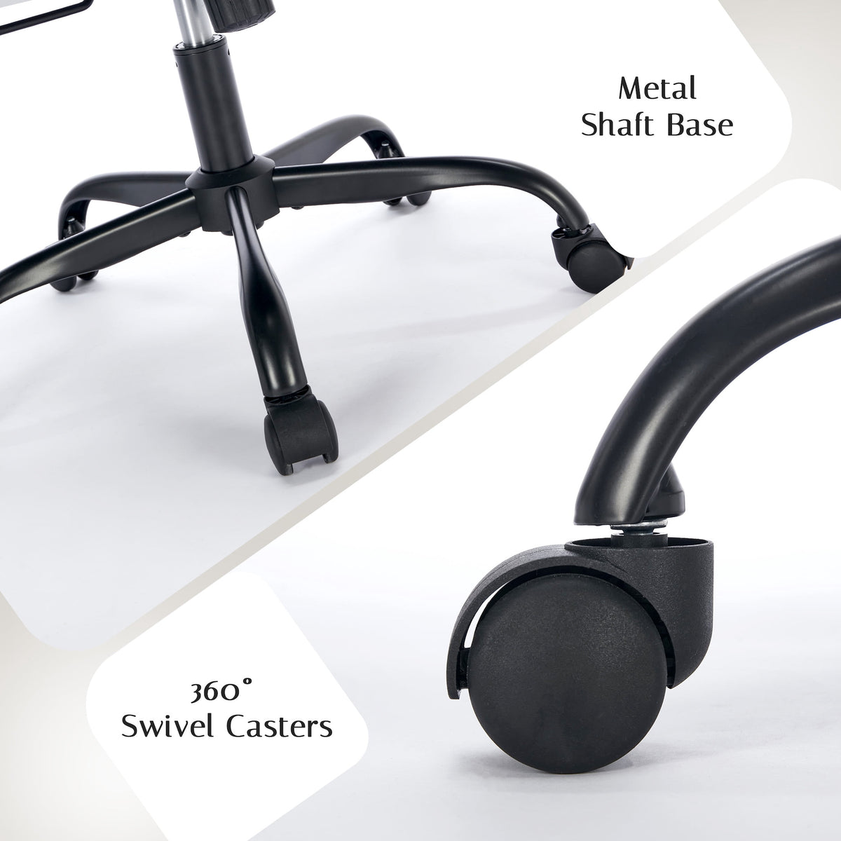 TMV Ergonomic Executive Desk Chair - PU Leather Adjustable Arm Swivel Office Chair for Vanity Desk, Home & Executive Desk,Black