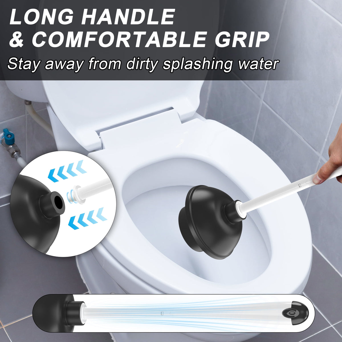 NEWE Toilet Plunger and Brush with Holder Set Heavy Duty