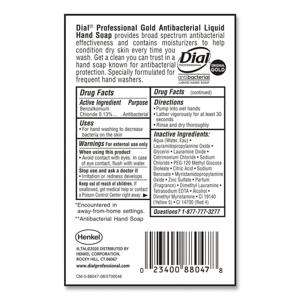 Dial Professional Gold Antimicrobial Soap, Floral Fragrance, 1gal Bottle