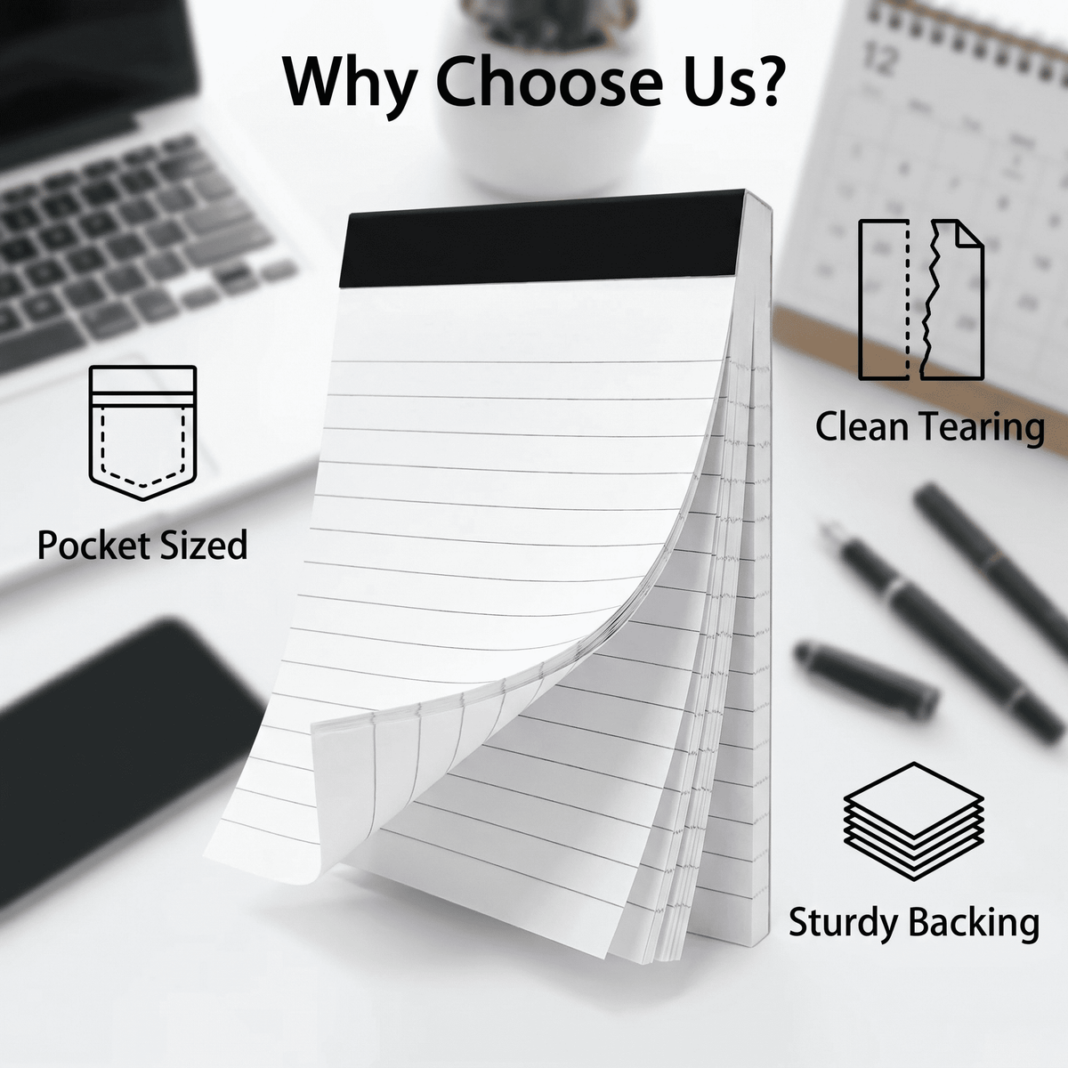 TAVENE 12 Pack Small Notepads, 3 x 5 Inch Lined Memo Pads, 30 Sheets Each, Desk Writing Pads for Office Use