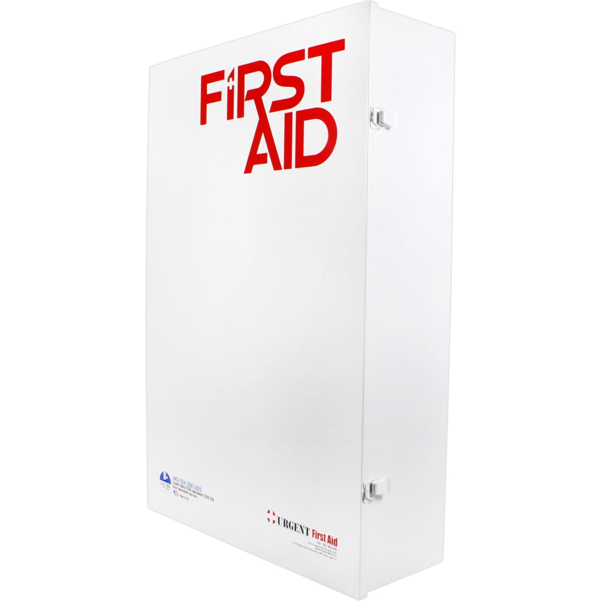 OSHA & ANSI 5 Shelf Industrial First Aid Cabinet with Pocket Liner, 200 Person, 1887 Pieces, 2015 Class B+, Types I & II, Made in USA by Urgent First Aid™ with extra content & NEW ANSI First Aid Guide