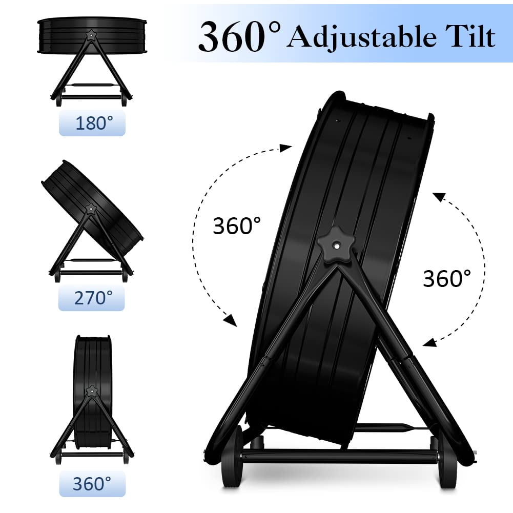 Nordic Hygge 24 in. High-Velocity 3-Speed Industrial Drum Fan with Wheels and Adjustable Tilt in Black