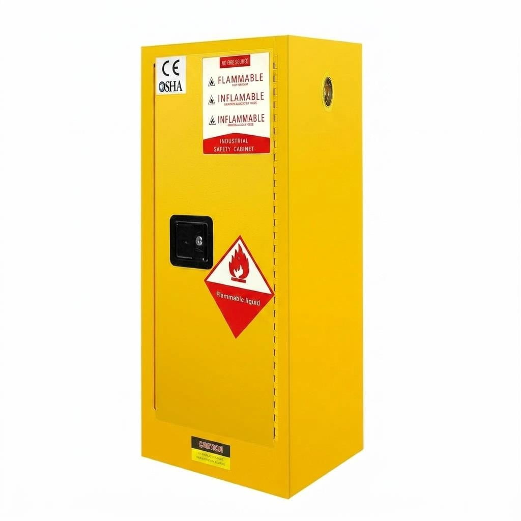 Custom Thickened Industrial Chemical Safety Cabinet, Fireproof Flammable Liquid Storage Cabinet with Lock, OSHA Compliant Hazardous Materials Cabinet for Workshop, Laboratory