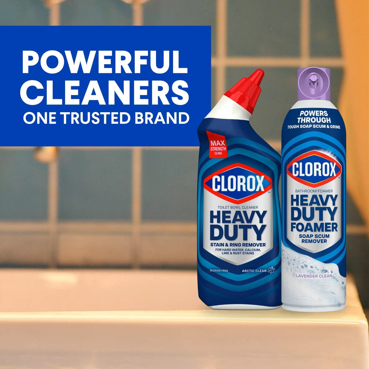 Clorox Heavy Duty Bathroom Foamer Soap Scum Remover, Lavender Clean, 20 Ounces