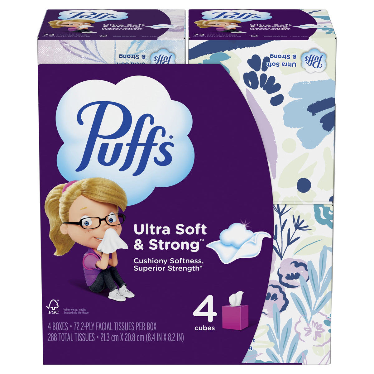 Puffs Ultra Soft Facial Tissues, 4 Count