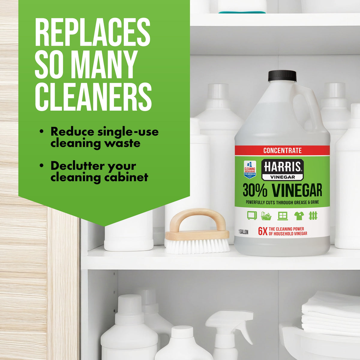 Harris 30% Concentrated Vinegar, Multi-Purpose Use for Home and Outdoor, 1 Gallon