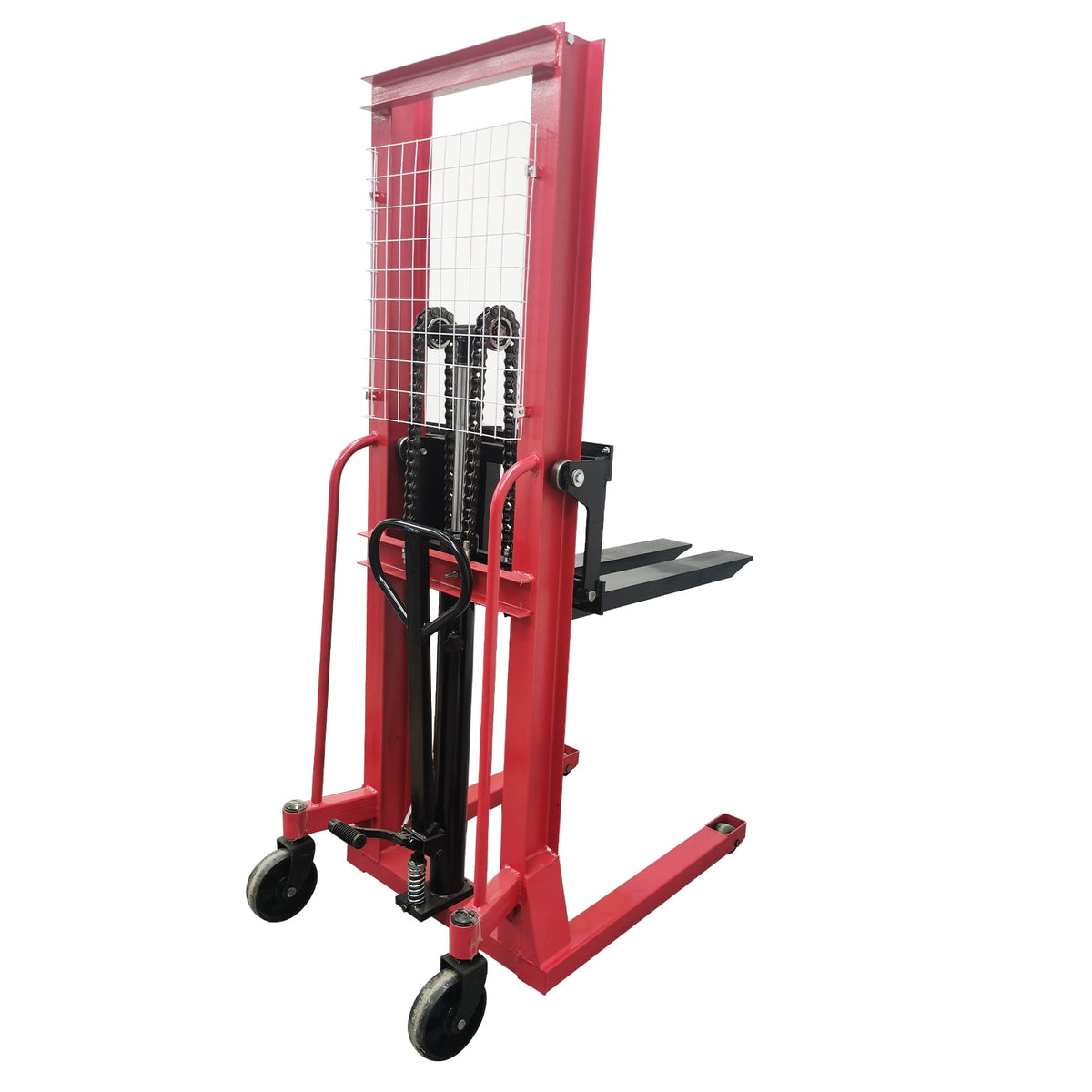 2 Ton Manual Hydraulic Pump Walkie Stacker Forklift Reach PalletMaterial Lift Winch Stacker