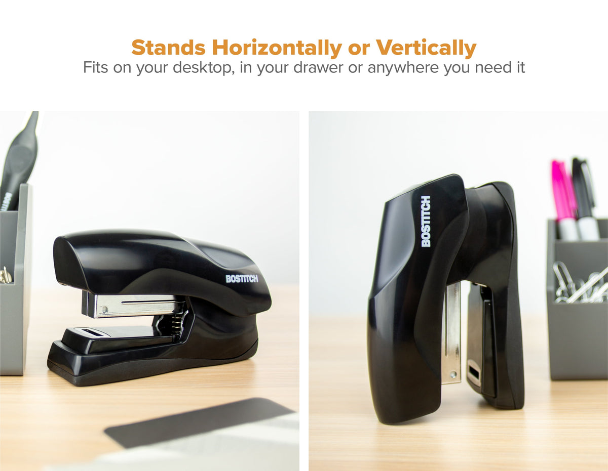 Bostitch Flat Clinch Manual Stapler, Stands Vertically or Horizontally and Staples up to 40 Sheets