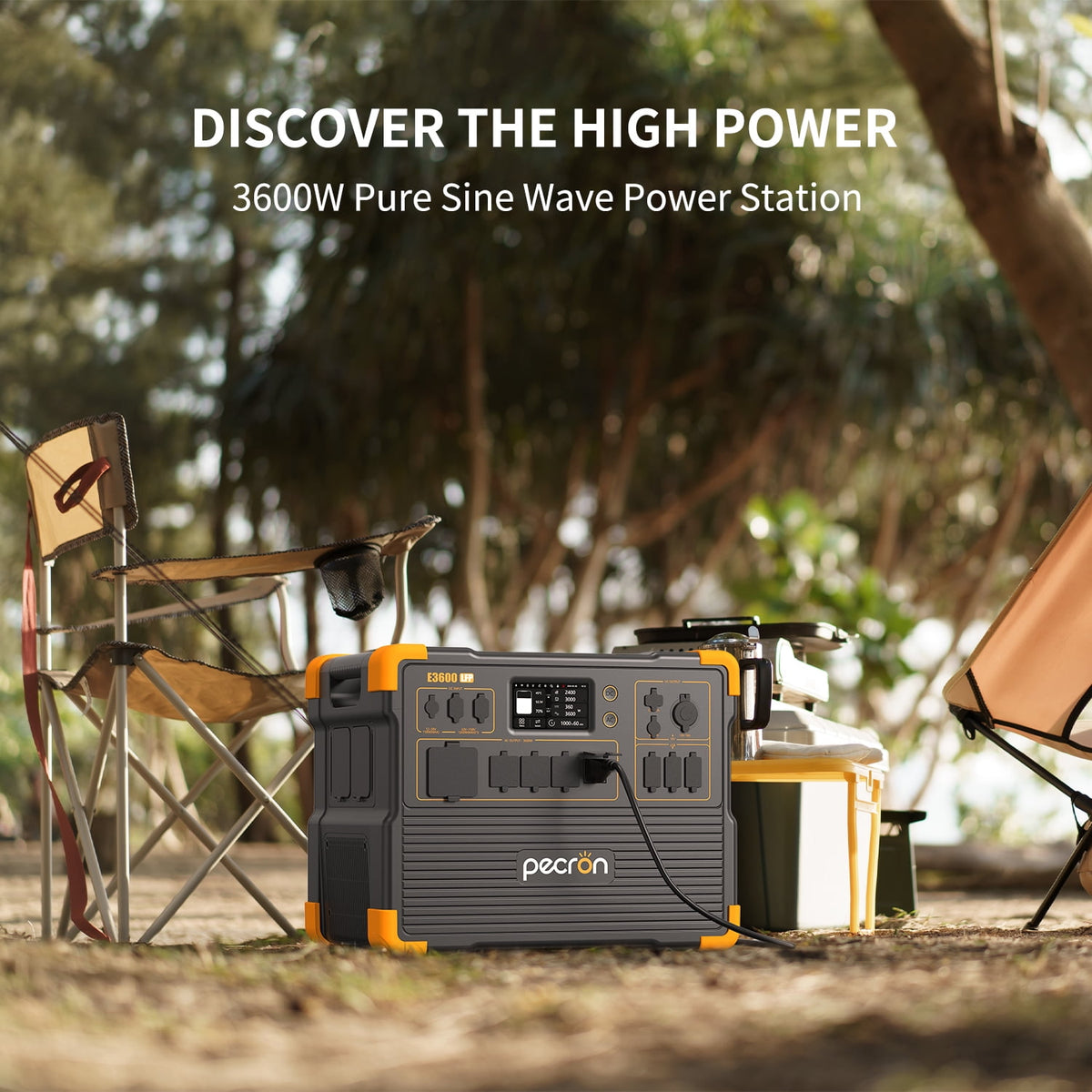 PECRON E3600LFP Portable Power Station 3072Wh/3600W LiFePO4 Battery Portable Solar Generator for Home Backup Outdoor Camping Emergency