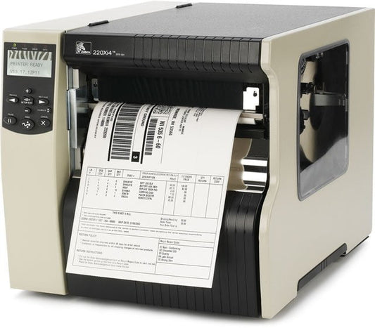 Restored Zebra 220Xi4 Industrial Thermal Barcode Printer – 300 DPI, Rewind & Peel, 10/100 Ethernet, High-Volume Industrial Labeling, P/N: 223-801-00200 (Refurbished)
