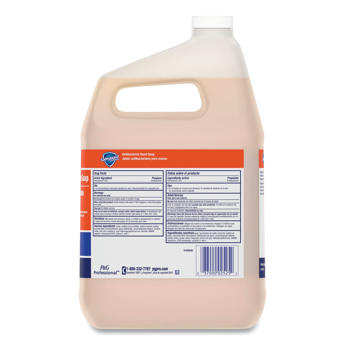 Safeguard Professional Antibacterial Liquid Hand Soap, Light Scent, 1 gal Bottle, 2/Carton