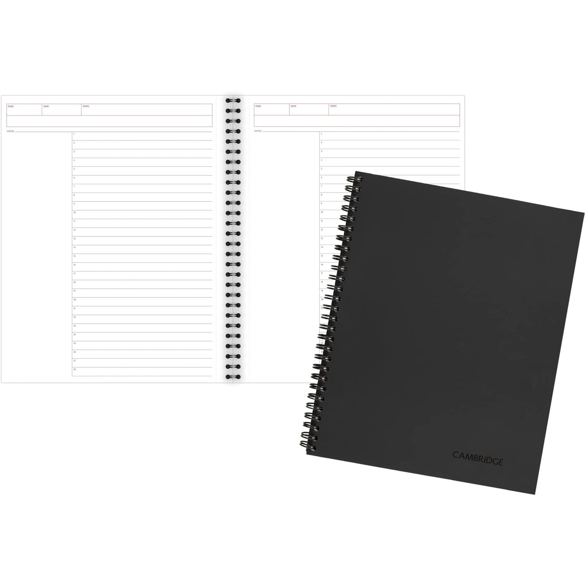 Cambridge® Limited® 30% Recycled Business Notebook, 8 1/4" x 11", 1 Subject, Wide Ruled, 80 Sheets, Black (06064)