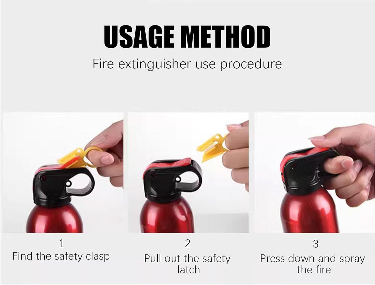 2 Pcs Portable Fire Extinguisher | 4-in-1 Small Fire Extinguisher for Home, Garage, Kitchen, Car | For Electric, Textile and Grease Fires |Easy Clean | Wall Mount Incl