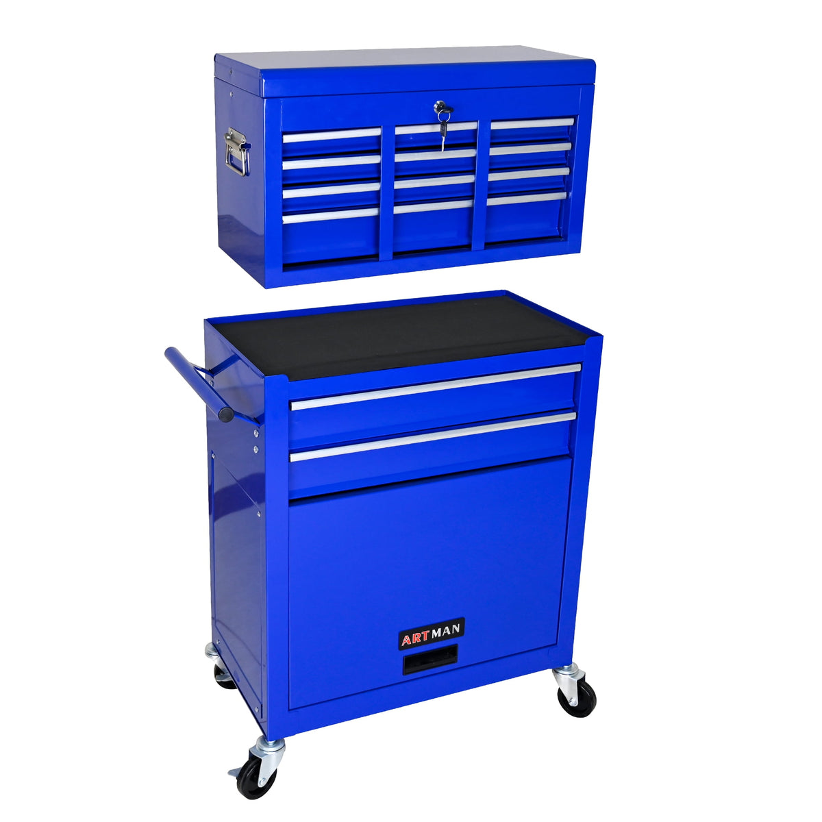 ARTMAN 2-IN-1 Tool Chest,8-Drawer High Capacity Tool Box, Rolling Tool Storage Cabinet with Wheels and Drawers for Garage Workshop Repair Shop