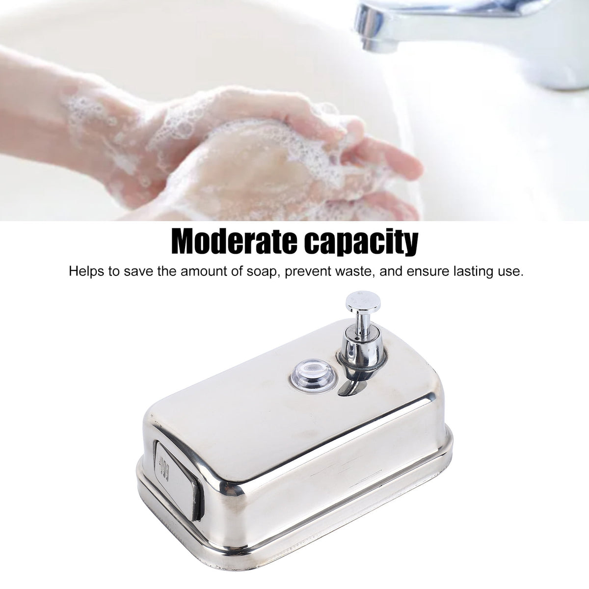 UsilkU Stainless Steel Wall Mounted Manual Soap Dispenser for Commercial & Hotel Restrooms, 16.9 oz / 500 ml