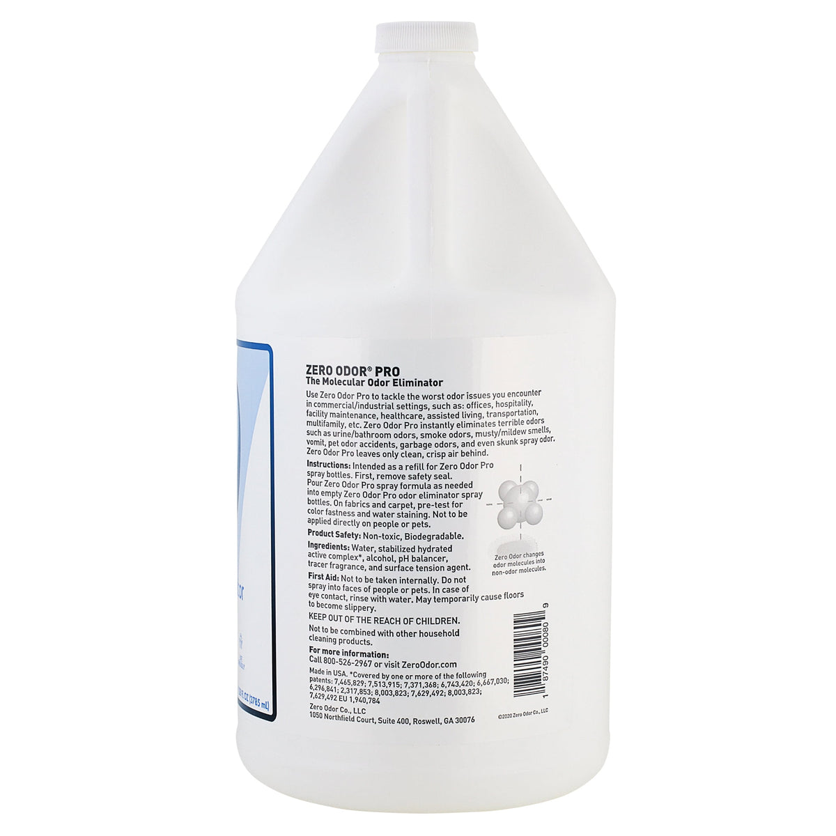 Zero Odor Commercial Odor Eliminator Spray Air & Surface Deodorizer Smell Remover Refill 128 oz
