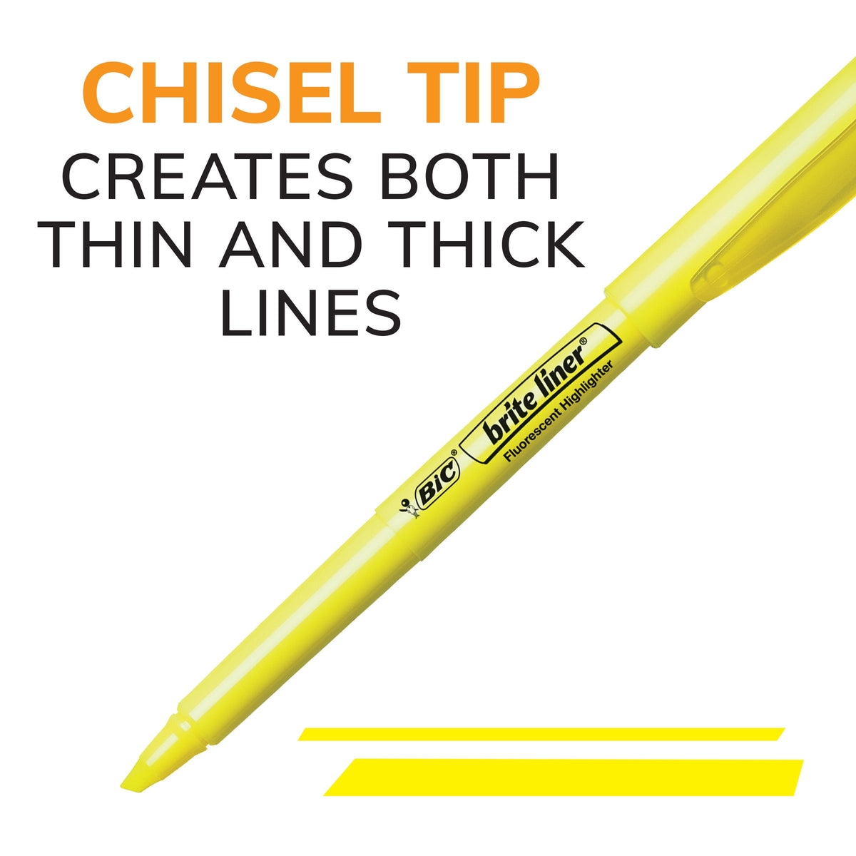 BIC Brite Liner Highlighter, Chisel Point, School Supplies, Assorted Colors, 5-Count
