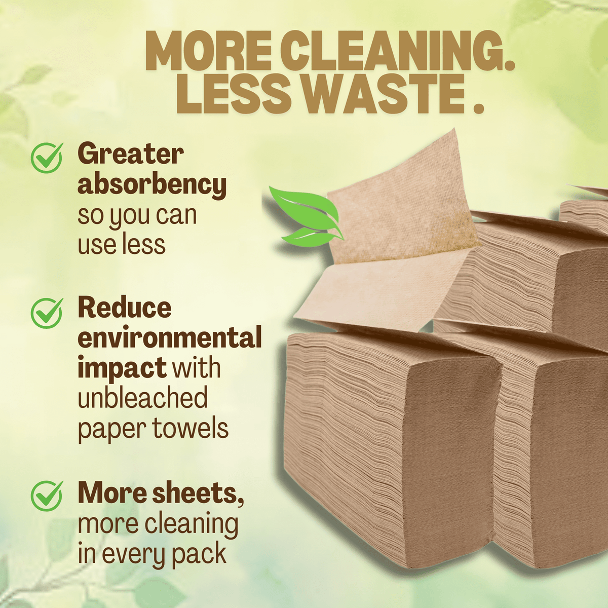 1250ct Organic Unbleached Z Fold Paper Towels, 100% Post-Consumer Waste Practical Multifold Brown Paper Towels Bulk – Paper Towel – All-Natural Recycled Tri Fold Paper Towels Bulk