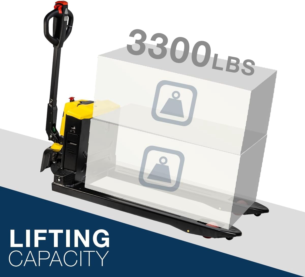 Stark USA Full Electric Pallet Jack Truck, 3300LB Capacity Motorized Pallet Lift Trucks, 48" x 27" Fork Size, Powered Lithium Battery Truck For Indoor Storage & Material Handling, Set Of 2