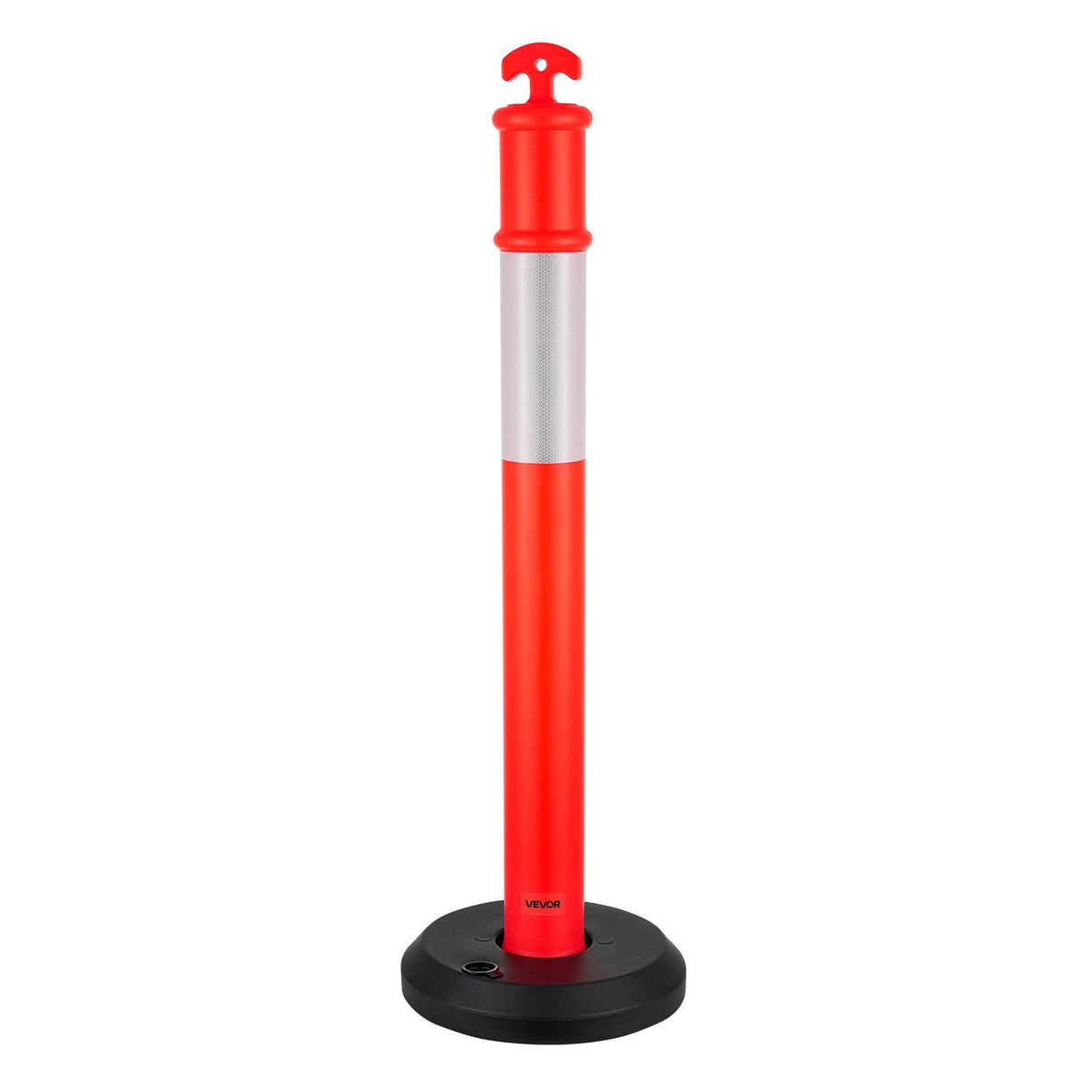 9-Pack of 48-Inch Fillable Safety Cones with Reflective Strips – Heavy Duty Traffic Delineator Posts for Construction, Parking, and Event Crowd Control, Red