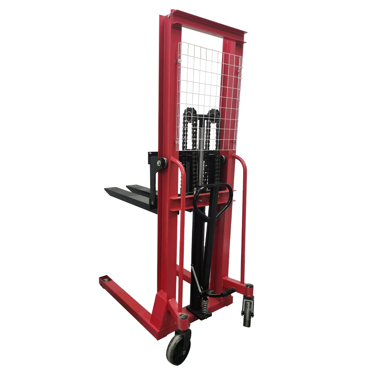 2 Ton Manual Hydraulic Pump Walkie Stacker Forklift Reach PalletMaterial Lift Winch Stacker
