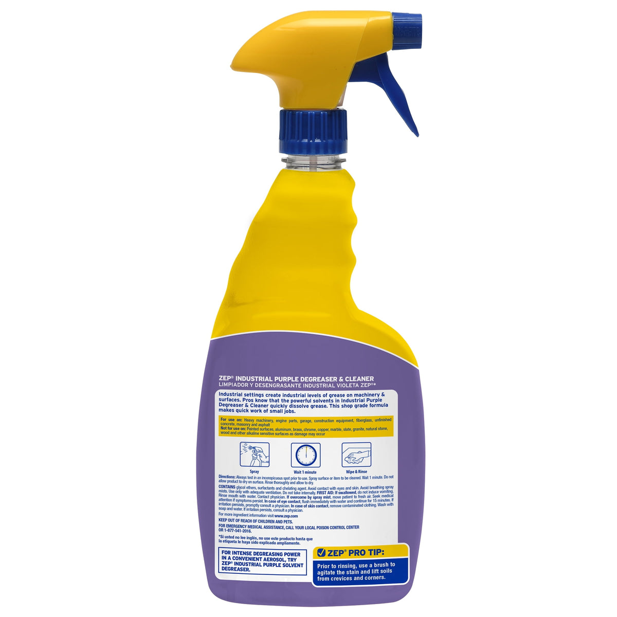 (4 pack) Zep Industrial Purple Cleaner And Degreaser Concentrate - 32 oz. (Case of 4) R423104 - Powerful Deep Cleaner For aGarages, Engines, and Concrete