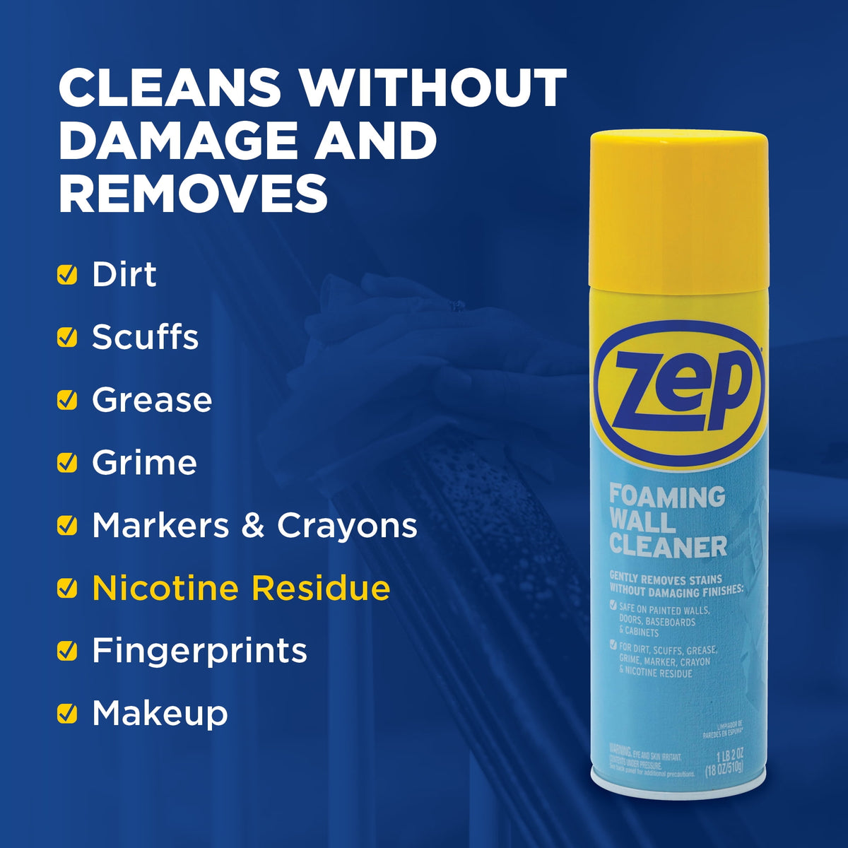 Zep No Scent Wall Cleaner Foam 18 oz