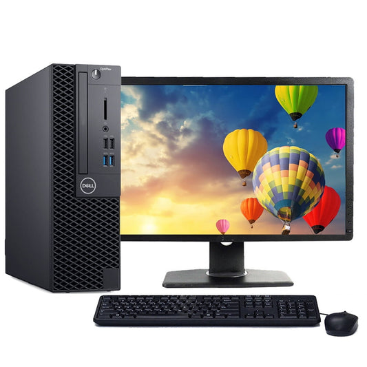 Dell OptiPlex 5060 Windows 11 Pro Desktop Computer | Core i5 Processor | 16GB RAM | 256GB SSD | 24" LCD | Home or Office PC