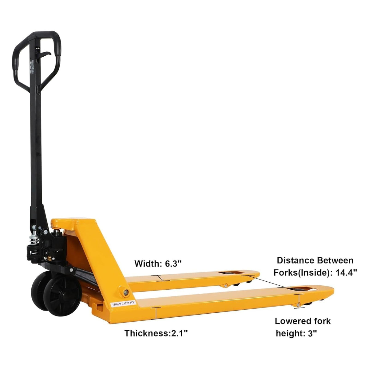 APOLLOLIFT Heavy Duty 5500lbs with 48"X27" Fork, Hydraulic Manual Pallet Jack Truck W/ Nylon Wheels
