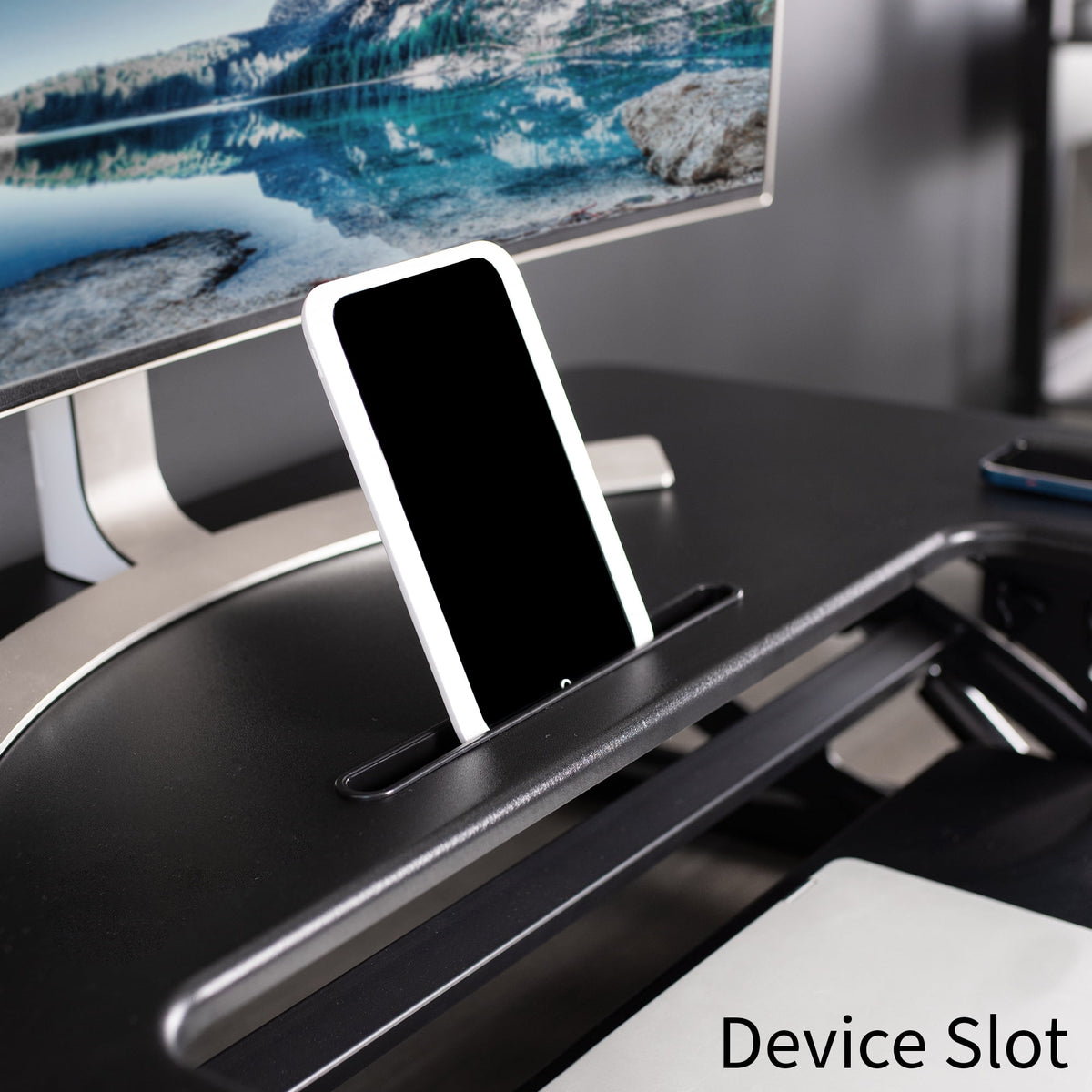 VIVO Black Height Adjustable Standing Desk Monitor Riser Tabletop Sit to Stand