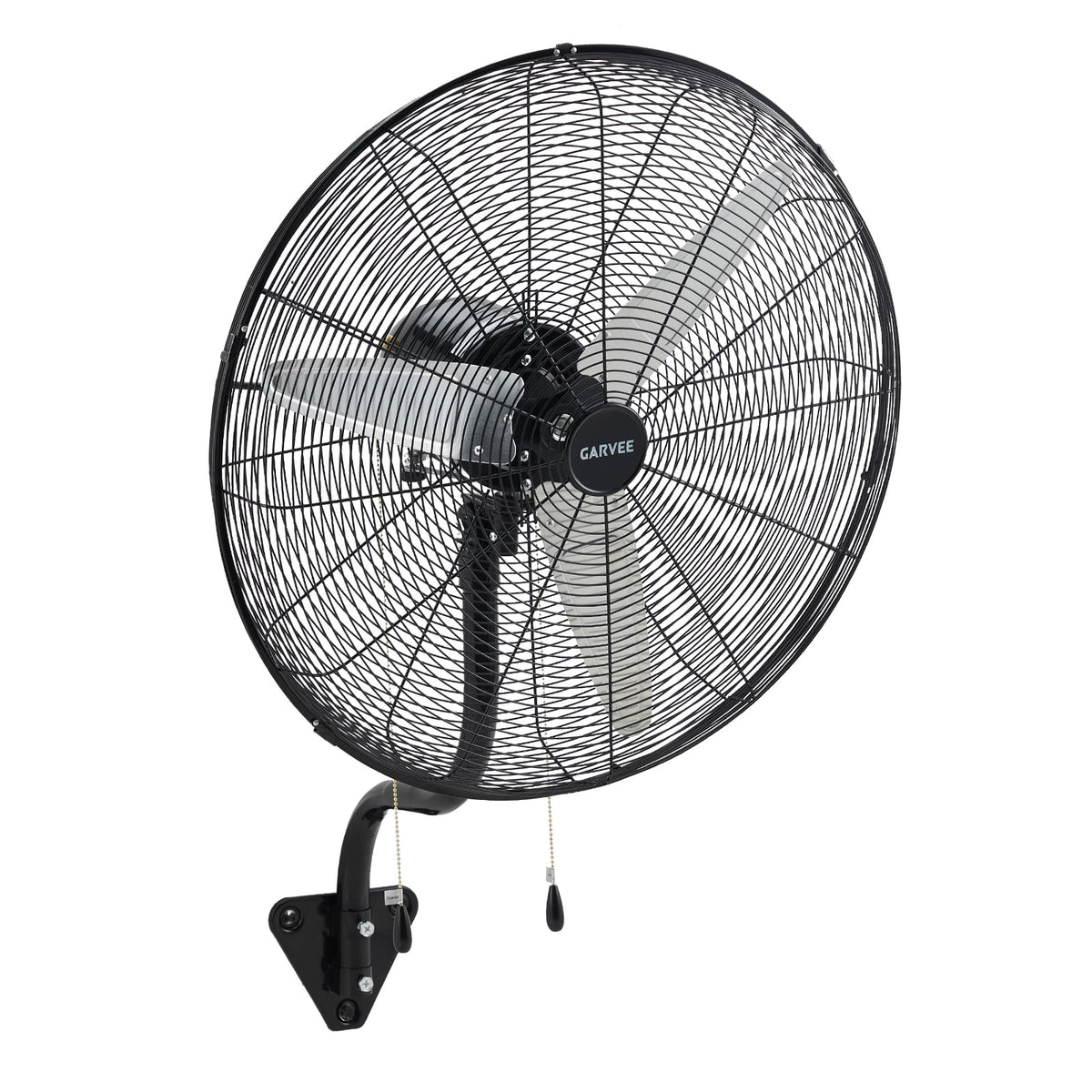 Wall Mount Fan 26 Inch High Velocity Industrial Oscillating with Dual Pull Cord, 4900CFM Heavy Duty Metal Fan 3 Speeds for Garage Workshop Patio