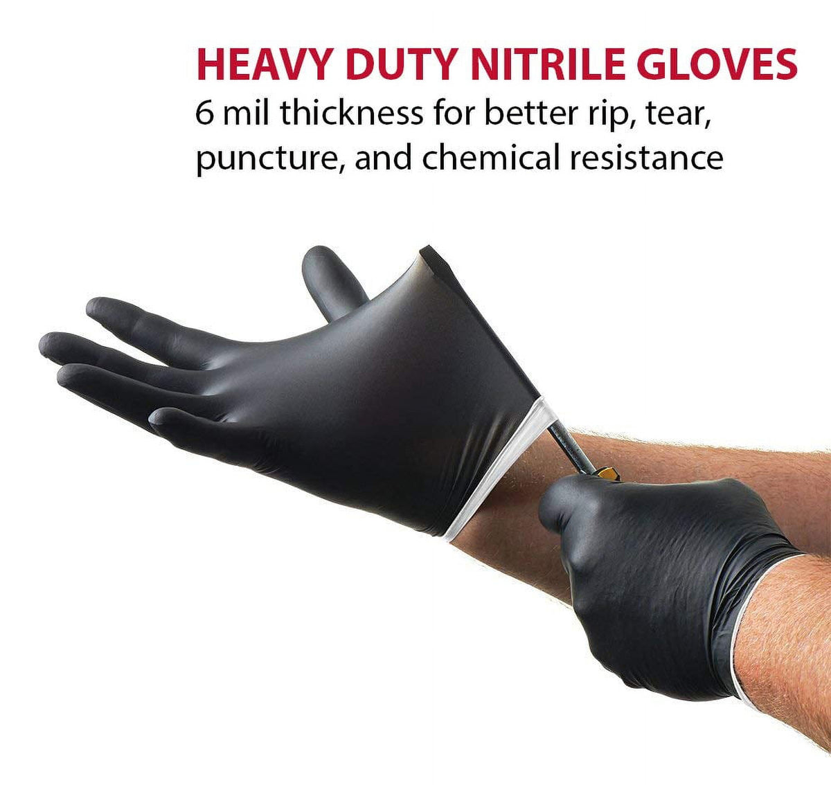 Venom Steel Premium Industrial Black Nitrile Gloves, One Size Fits Most, 100 Count