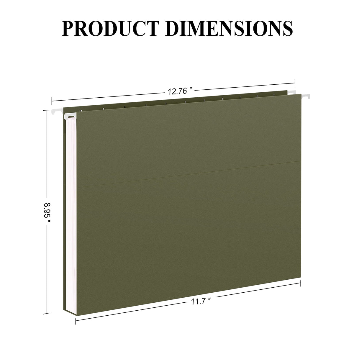 ViVin Hanging File Folders with 1/5 Cut Tabs, 24 Pack Letter Size, for Home School Office(Green)
