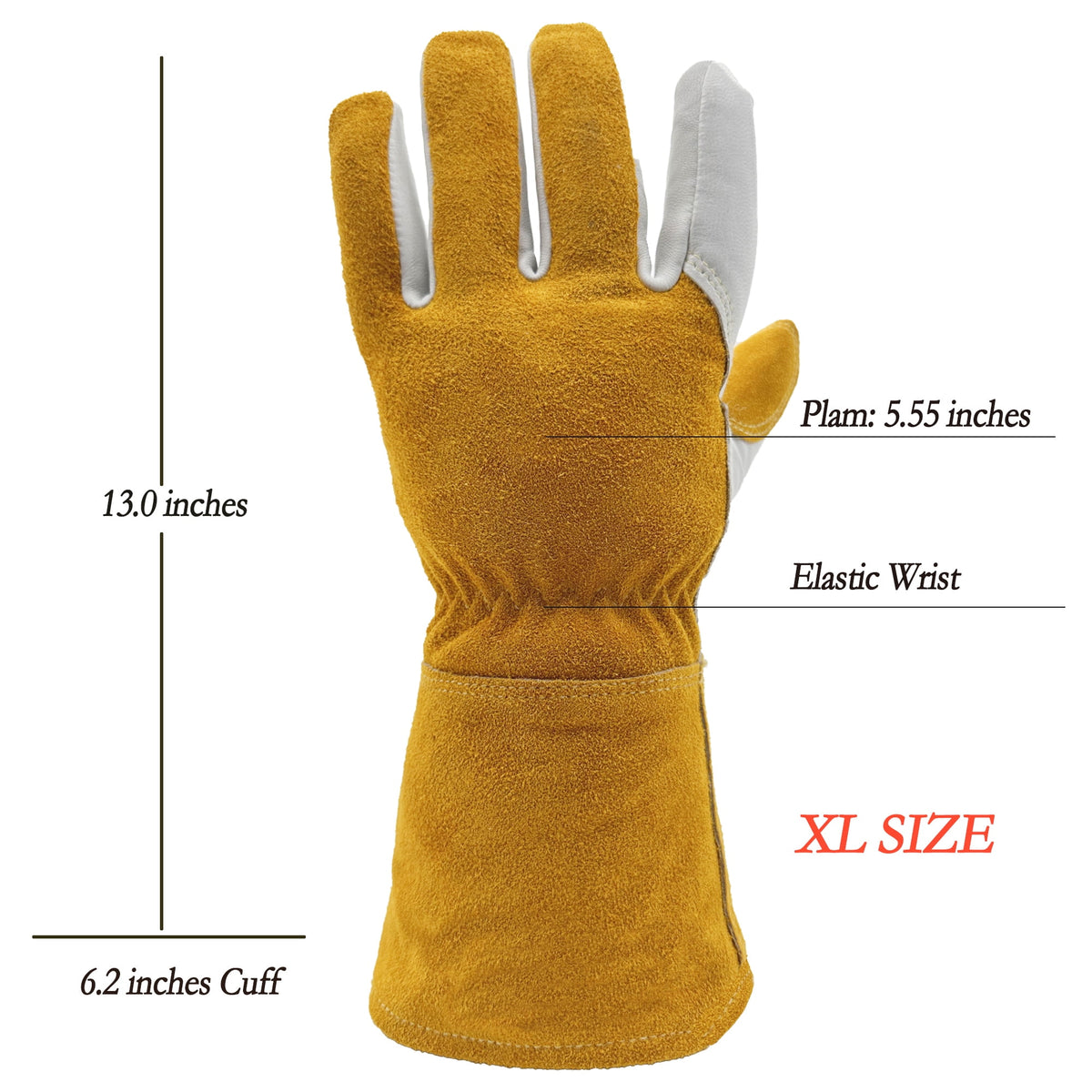 SorenCut Welding Gloves for Men 932°F Fireproof Thermal Wear-Resistant 13 Inch XL for MIG Oven Grill Fireplace
