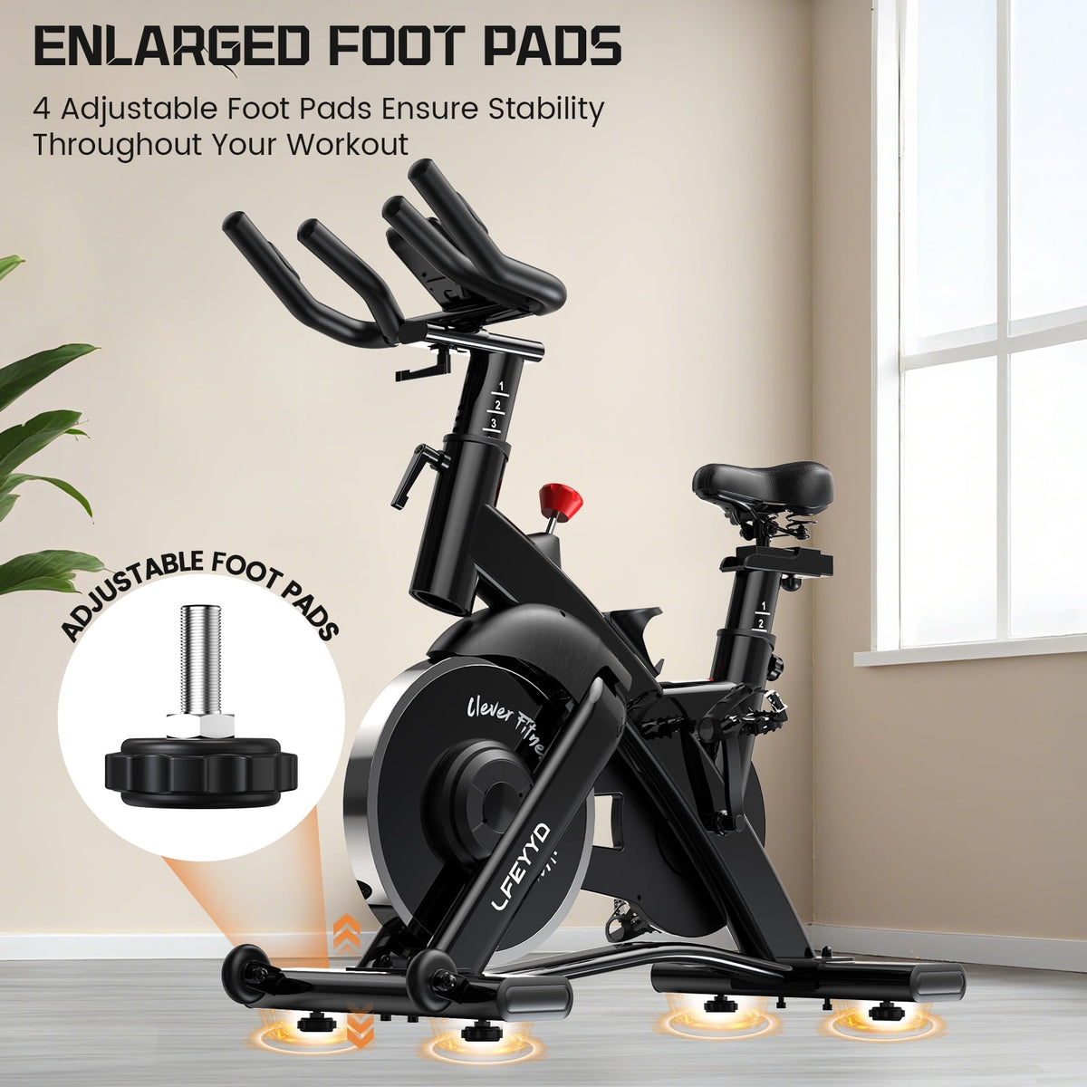 LFEYYD Semi-Commercial Exercise Bike Built-in Bluetooth Pro Magnetic Stationary Bicycles for Gym Home Workout Weight up to 380LBS