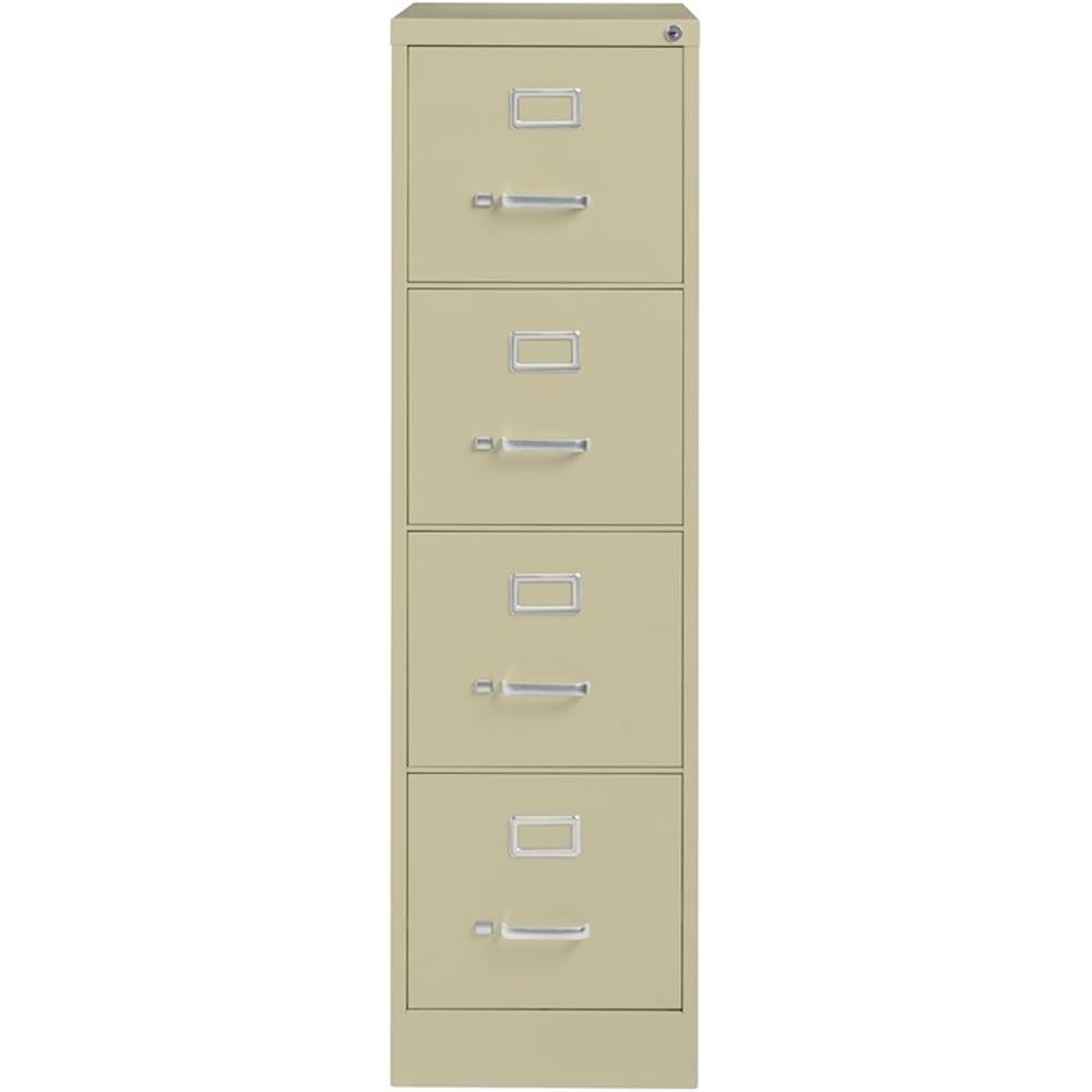Pemberly Row 4 Drawer 26.5" Deep Letter File Cabinet in Light Gray, Fully Assembled