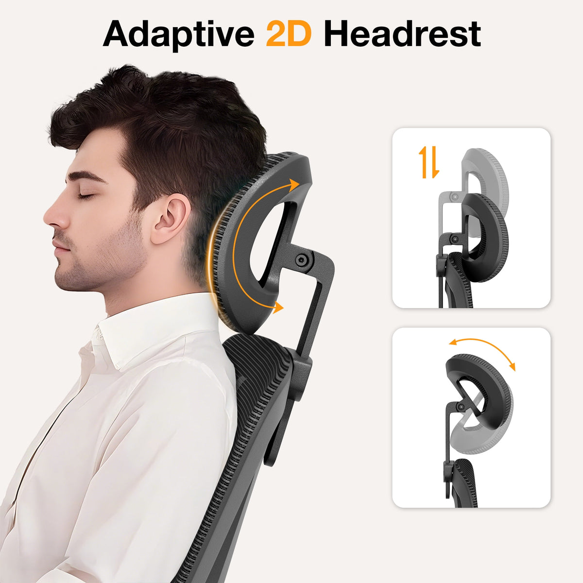 Mr IRONSTONE Ergonomic Office Chair with Footrest, High Back Mesh Computer Chair with Floating Lumbar Support and 2D Headrest, 135 Degree Reclining Desk Chair, Black