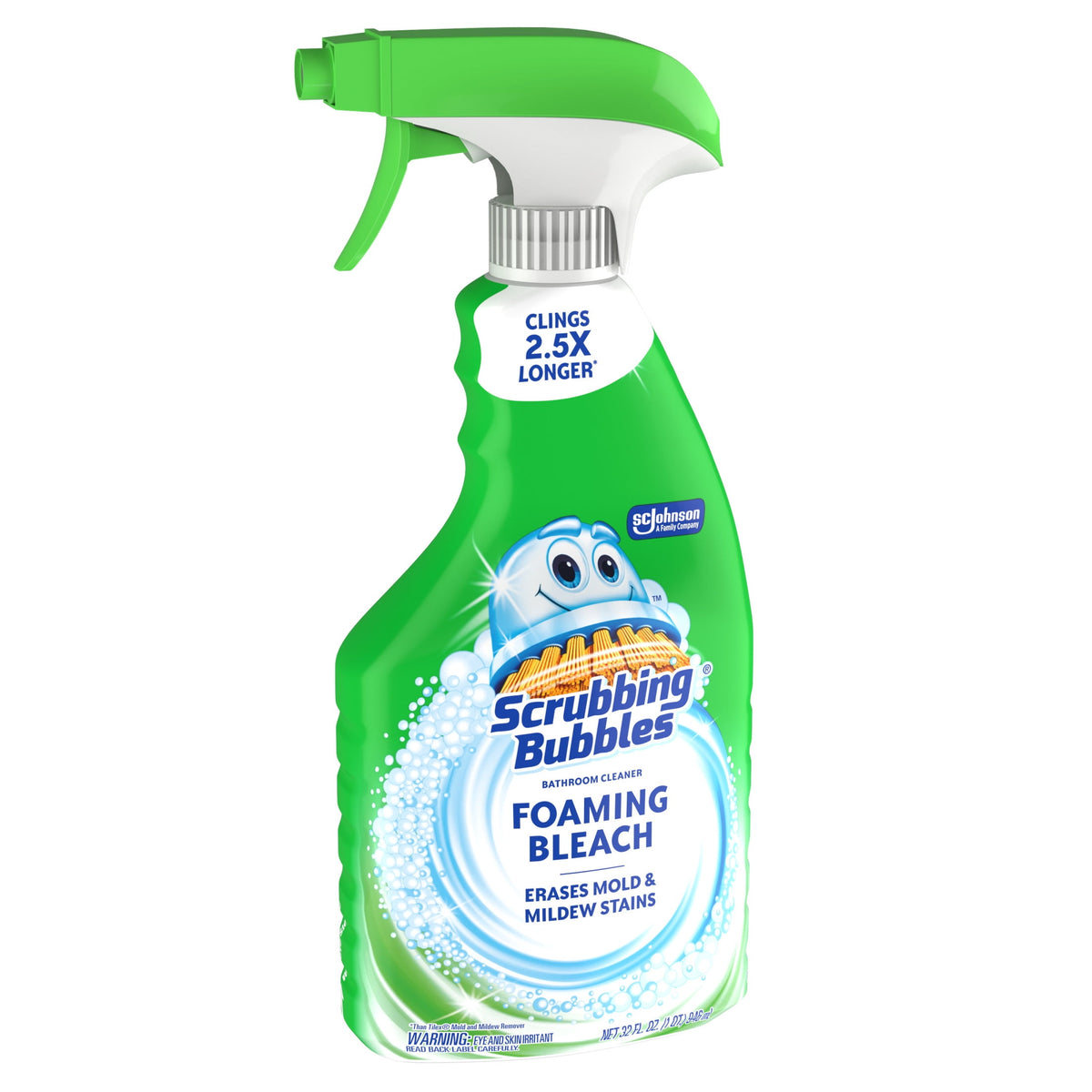 Scrubbing Bubbles Foaming Bleach Bathroom Shower & Tub Cleaner Spray, Mold & Mildew Stain Remover, 32 oz