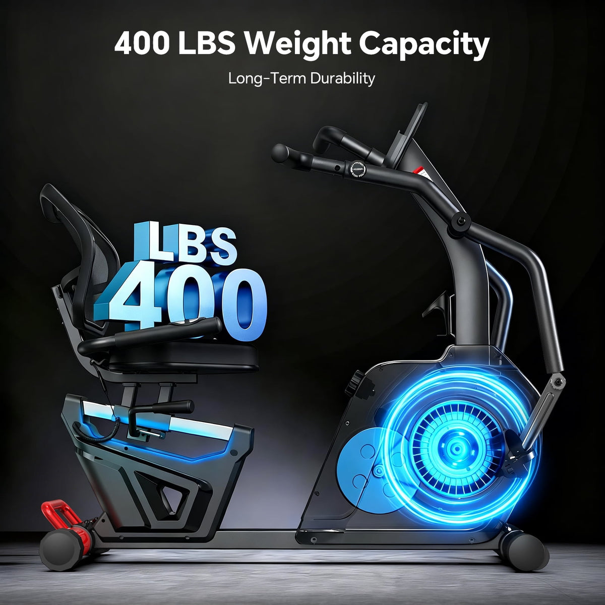 LFEYYD Light Commercial Recumbent Exercise Bikes for Seniors Magnetic Cross Trainer & Elliptical Machine with Arm Exerciser, Smart Bluetooth 400 lbs