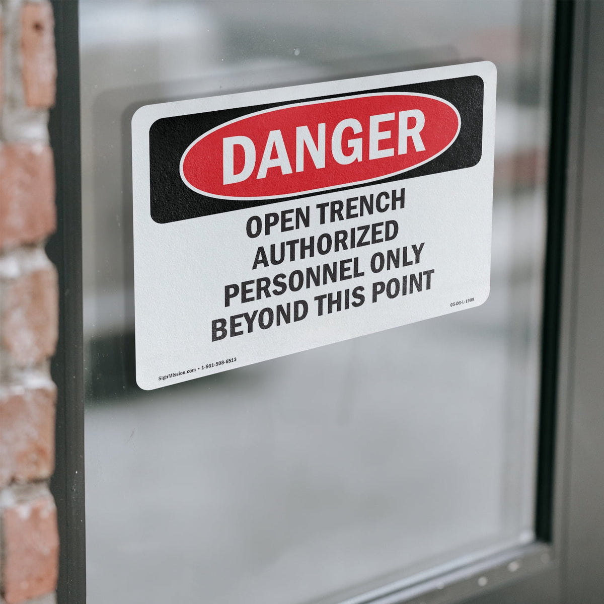 Open Trench Authorized Personnel Only OSHA Danger Vinyl Decal Label 7 Inch x 5 Inch - 5 Pack