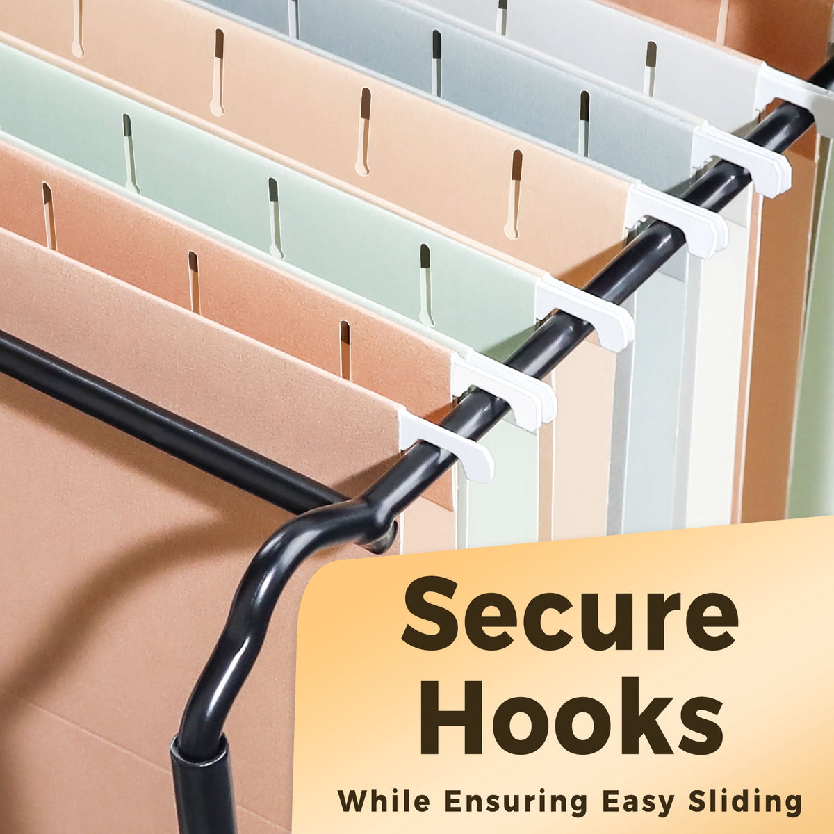 SUNEE 25 pack Pastel Colors Hanging File Folders with 1/5-cut Tabs