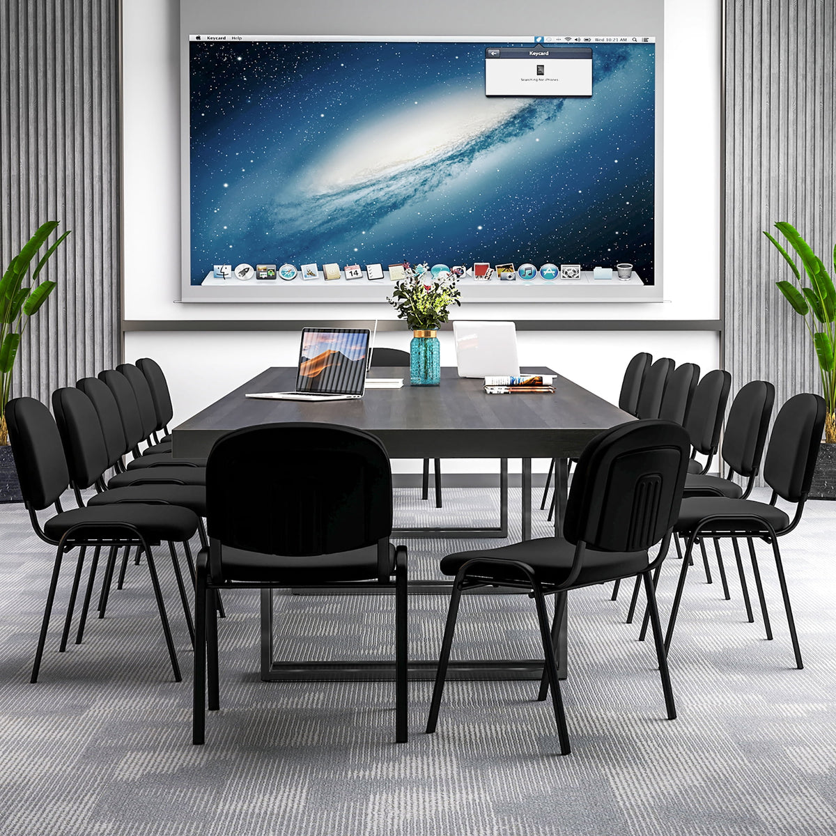 Gymax Set of 10 Office Guest Chair Stackable Reception Chair Waiting Conference Room