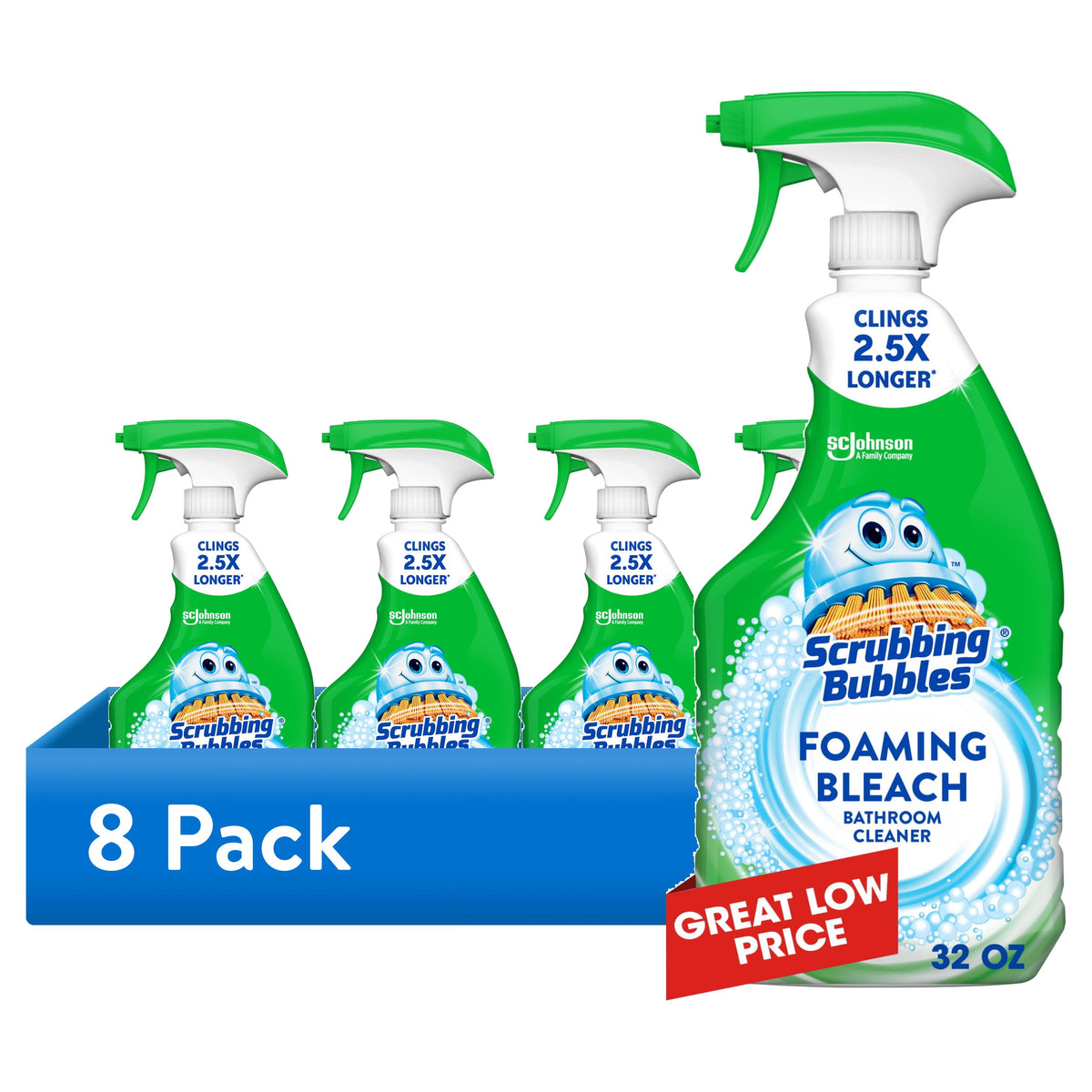 Scrubbing Bubbles Foaming Bleach Bathroom Shower & Tub Cleaner Spray, Mold & Mildew Stain Remover, 32 oz