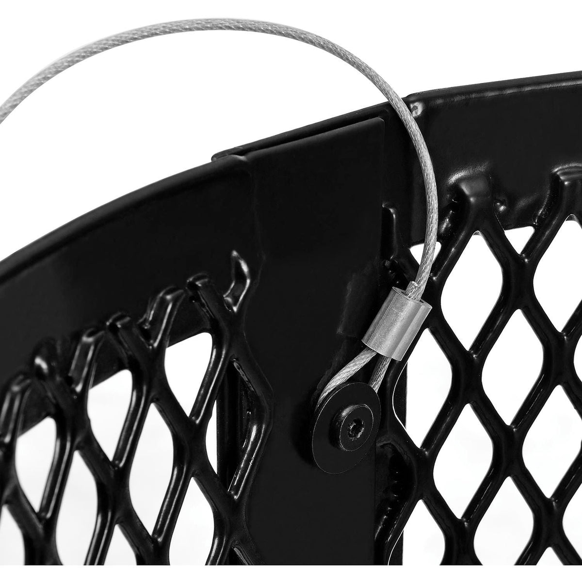Global Industrial GBE261948BKD Outdoor Diamond Steel Trash Can with Base, 36 gal, Black